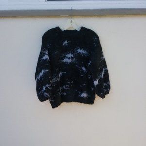 Sparkly Tie Dye Black Sweater